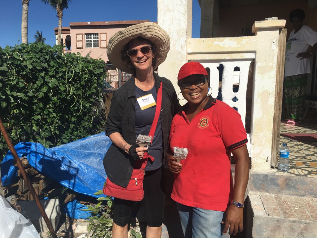 Joyce Landry joins St. Maarten Rotary Club to paint houses