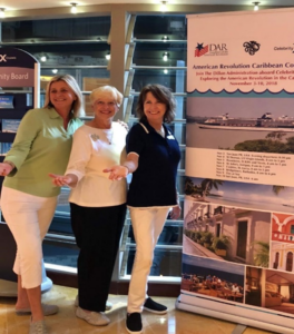 From left to right: Nicola Rowan, cruise liaison from Landry & Kling; Gale Crafton, National Chairman, DAR Tours; Sally Alshouse, National Vice Chairman, DAR Tours.