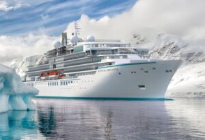 Luxury expedition ship Crystal Endeavor in Antarctica