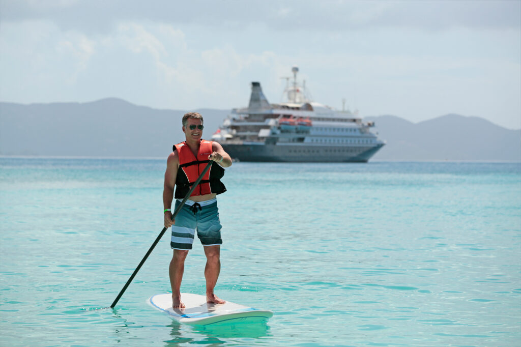 SeaDream Yacht marina watersports include Stand Up Paddle.