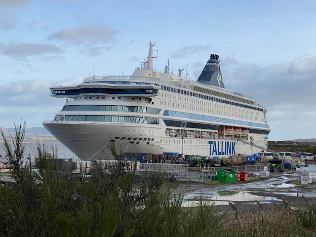 Silja Europa docked in Glasgow during COP26