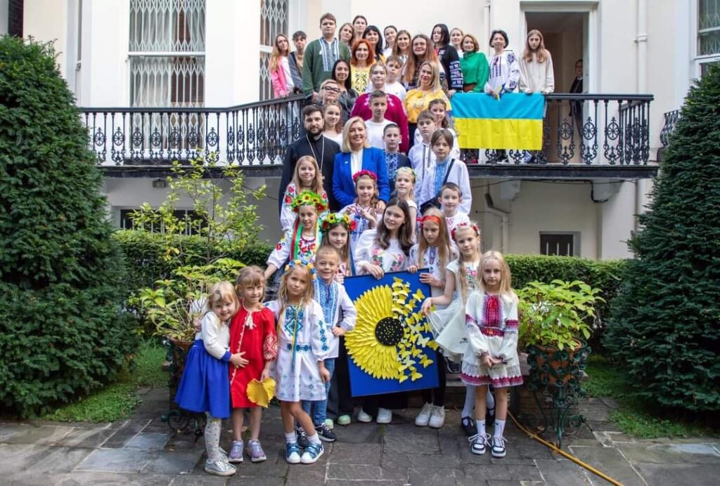 Children's Choir at the Ukrainian Embassy in London.