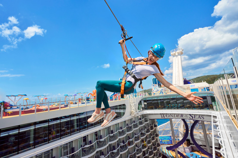 Zipline on Royal Caribbean ship